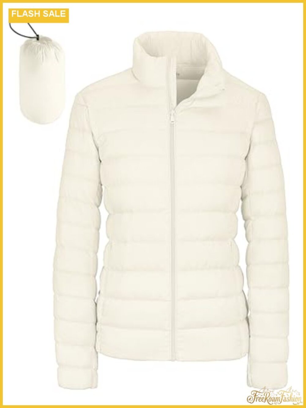 Packable Puffer Jacket Ultra-Light Quilted Down Jacket Loose Fit